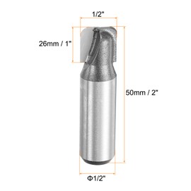 HARFINGTON Bowl and Tray Bit 1/2" Cutting Diameter 1/2" Shank 1/4" Radius Carbide Tipped Carving CNC Router Bits for Woodworking Milling