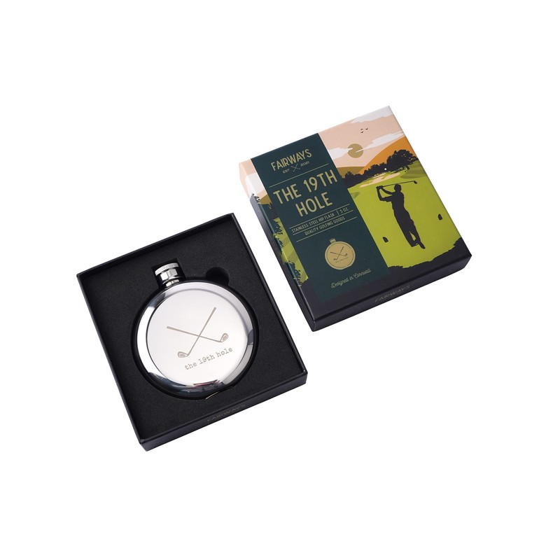 CGB Giftware | Golfing Stainless Steel Hip Flask | The