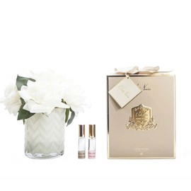 Cote Noire-Cream Herringbone Flower with Champagne Roses