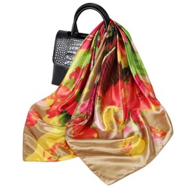 FAIRYGATE Seidenschal Damen Seidentuch Haare Seide Quadratische Schals Halstuch Kopftuch 78019