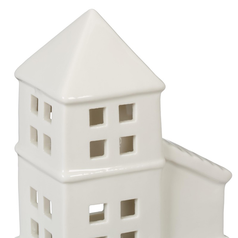 Relaxdays Ceramic Tea Light House, Light House for 1 Tea