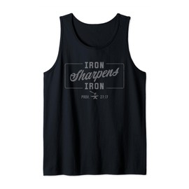 Iron Sharpens Iron Christian Men Bible Scripture Gym Workout Tank Top