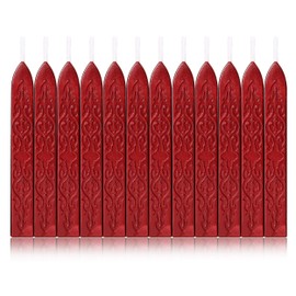 Yoption 12 Pcs Sealing Wax Sticks with Wicks, Antique Metallic Red Totem Fire Manuscript Seal Wax for Wax Seal Stamp (Metallic Red)