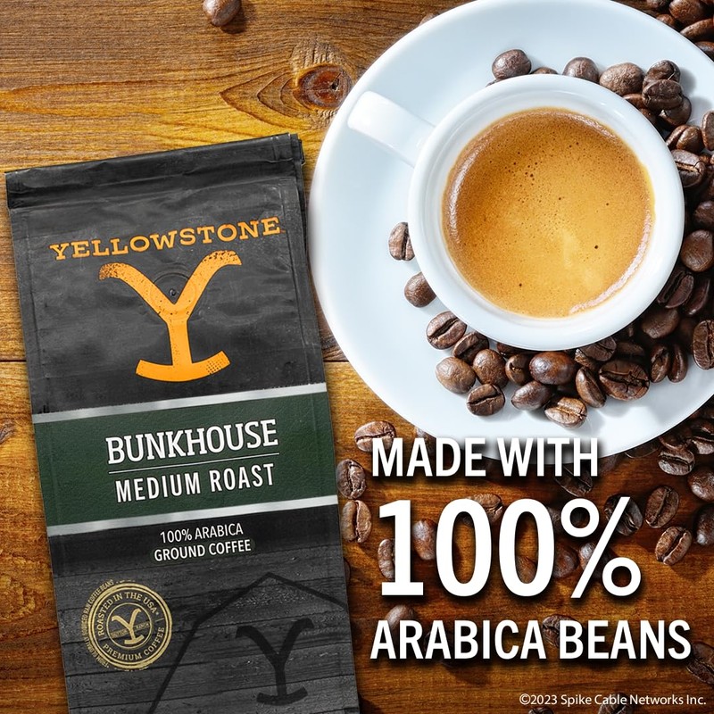 Yellowstone Bunkhouse Medium Roast Coffee,100% Arabica Ground Coffee, 36 oz.