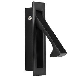 HOMOTEK Recessed Pocket Door Pull Handle, Edge Flush Door Pull, Hidden Door Finger Pull, Modern Pocket Hardware for Sliding Door, Size: 80x22x16mm, Stainless Steel 304 (Matte Black, 1pack)