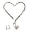 Succuba Padlock Necklace Chain Collar Choker with Two Keys and