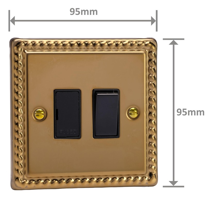 VARILIGHT - Georgian Brass - Classic - 13A Switched Fused