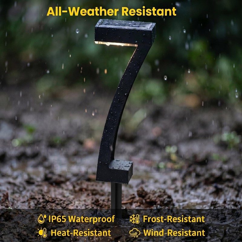 Ousam Led Solar Lawn Lights 7-Shaped Solar Walkway Light Outdoor