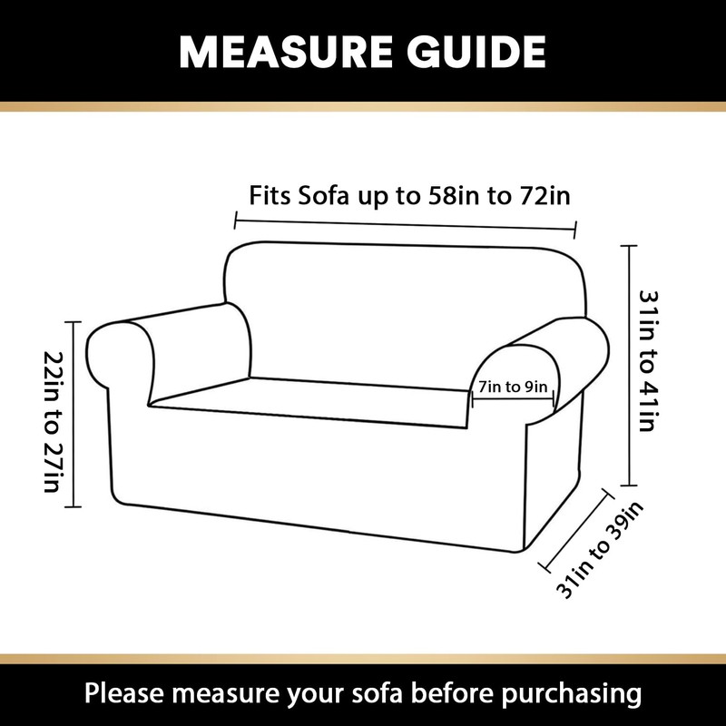 PrinceDeco Stretch Loveseat Sofa Cover Slipcover Couch Cover for 2