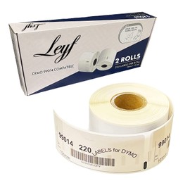Leyf 2 Rolls 99014 S0722430 Labels - 54 mm x 101 mm - 100% Compatible for Dymo and Seiko Labelwriter - 2 Rolls of Labels = 440 Label Address Labels, Label Printer, Self-Adhesive