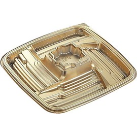 Chuo Kagaku DX Delideco K27-5 G-BK Disposable Containers, Made in Japan, Pack of 20, Size: Approx. 10.6 x 10.6 x 2.2 inches (27 x 27 x 5.5 cm)