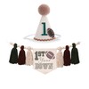 1st Year Down First Birthday High Chair Banner with Football