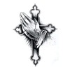 EROSPA Temporary Tattoo Sheet Praying Cross Church Hands 15 x