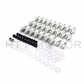 XKMT-MOTORPARTS Silver Spike Fairing Bolts Kit - M5, M6 Billet Aluminum - CBR 900RR/929RR/954RR (1993-2003) - 55 Pieces