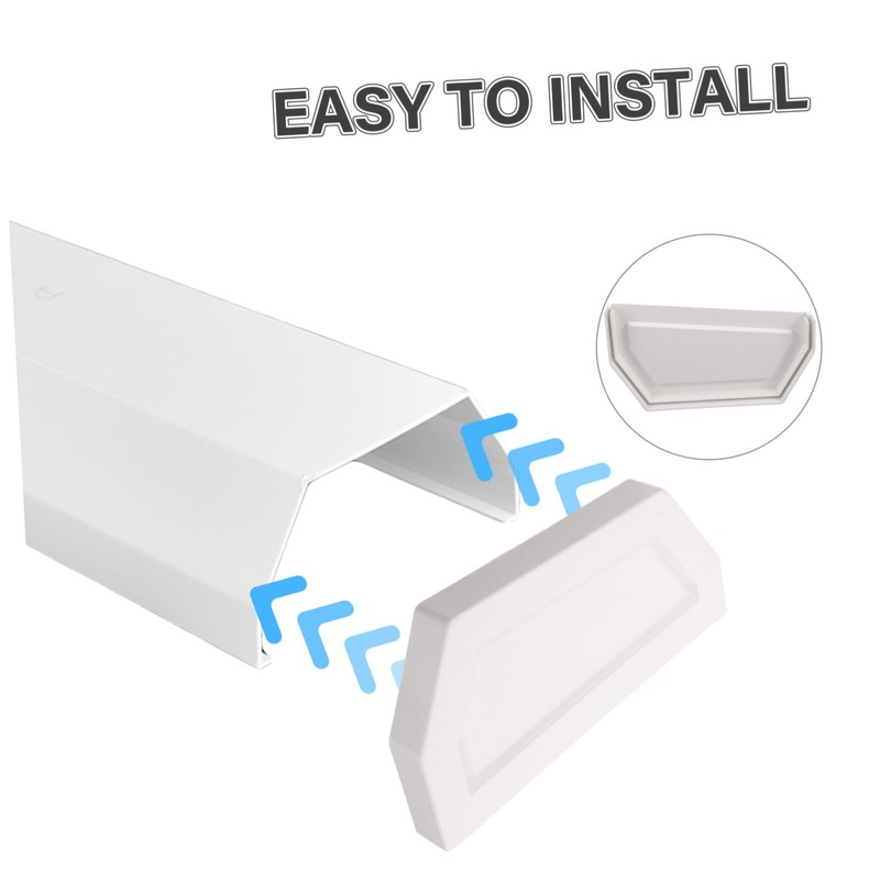 Tofficu Rain Gutter End Plug Gutter Accessories Downspout Parts PVC