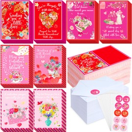 Skyygemm 120 Pack Religious Valentines Day Cards Valentine Day Cards with Envelopes Christian Valentines Cards with Blessing Vintage Flower Greeting Cards for Valentine's Day Party Favors Supplies