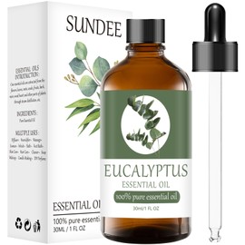 Eucalyptus 1 Fl Oz Organic Aromatherapy Essential Oils 100% Pure Natural Relaxation and Wellness Gift Set Oils for Diffusers Humidifiers, Delicate Grade with Glass Dropper for Air Freshening (30ml)