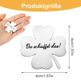 AOZUO Du Schaffst Das Glücksbringer, Four Leaf Clover Lucky Charm Exam, Lucky Charm Operation Gifts Exam Contents Good Luck Caring Gift for Family Friend World Children's Day