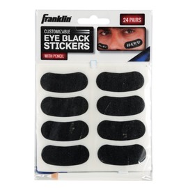 Franklin Sports Customizable Lettering Baseball and Football Eye Black Stickers, White Pencil Included