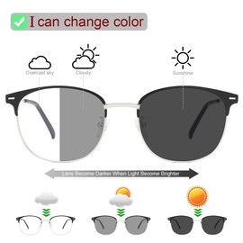 MIRYEA Blue Light Blocking Computer Reading Glasses Photochromic Anti Glare Sunglasses