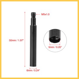 BULLSPANN 50mm Aluminum Alloy Bicycle French Type Valve Extender Extension Black 4pcs
