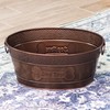 BREKX Indestructible Metal Dog Toy Bin - Copper Galvanized Storage
