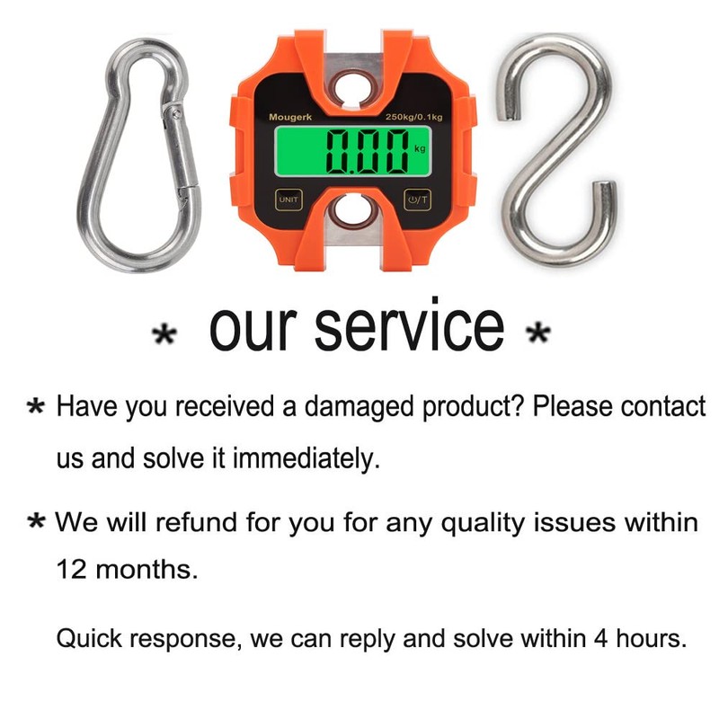 Mougerk Digital Hanging Scales Portable Heavy Duty Crane Scale 250