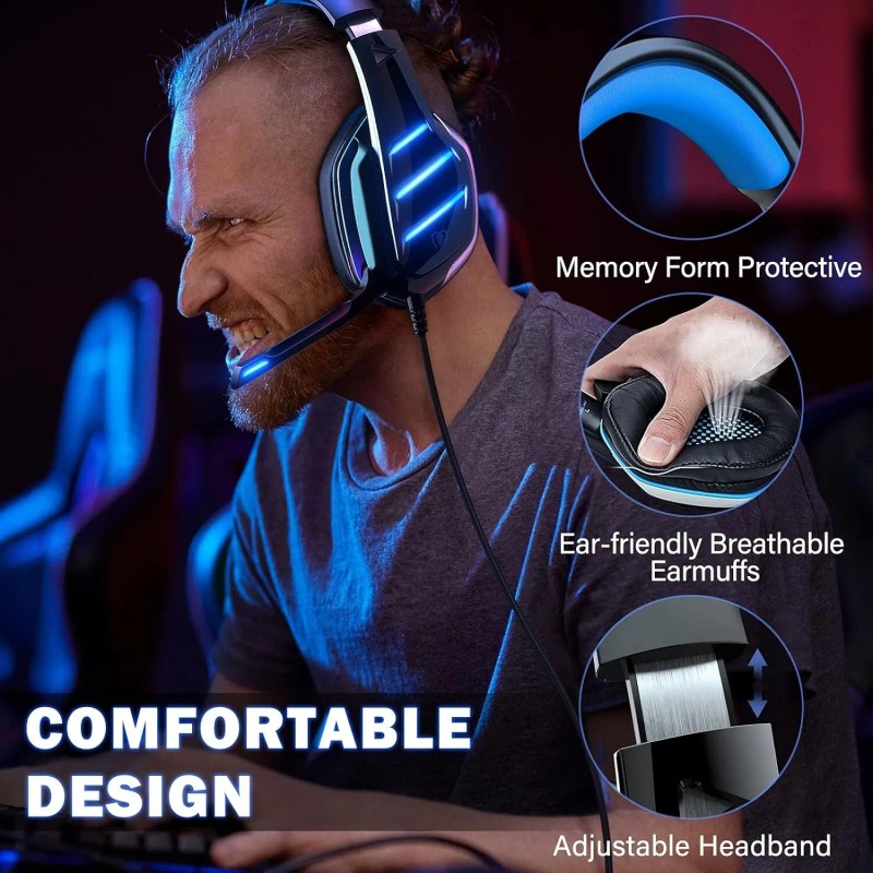 Beexcellent GM-3 Gaming Headset: 7.1 Surround Sound - Lightweight Aluminum