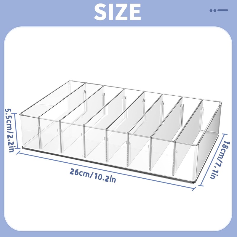 JINGHANGER Large Cash Organizer 8 Sections Clear Money Budget Tray