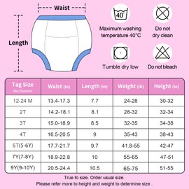 BIG ELEPHANT Baby Girls Training Underwear, Toddler Cotton Potty Training Pants Soft Absorbent, 5-6Y