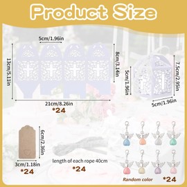 24er-Pack Kreuz Taufe Gastgeschenke Boxen mit Engelsflügel Schlüsselanhänger - Dekorative und Funktionale Taufe & Kommunion Dekoration, Gastgeschenke, Taufgeschenke für Kinder