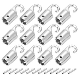 uxcell Blind Wand Hook,6Pcs 1.1" x 0.3" - Alloy Vertical Blinds Replacement Parts, Tilt Wand Rotating Tip Hook Repair for Broken Blind Parts (Silver)