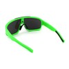 Mens Exposed Mirrored Lens Racer Shield Plastic Sport Sunglasses Green