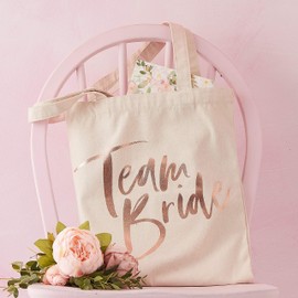 Ginger Ray Tragetasche für Junggesellinnenabschied, Motiv Team Bride, aus Segeltuch, goldfarben