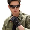 FIORETTO Men Genuine Leather Fingerless Gloves - Punk Half Finger