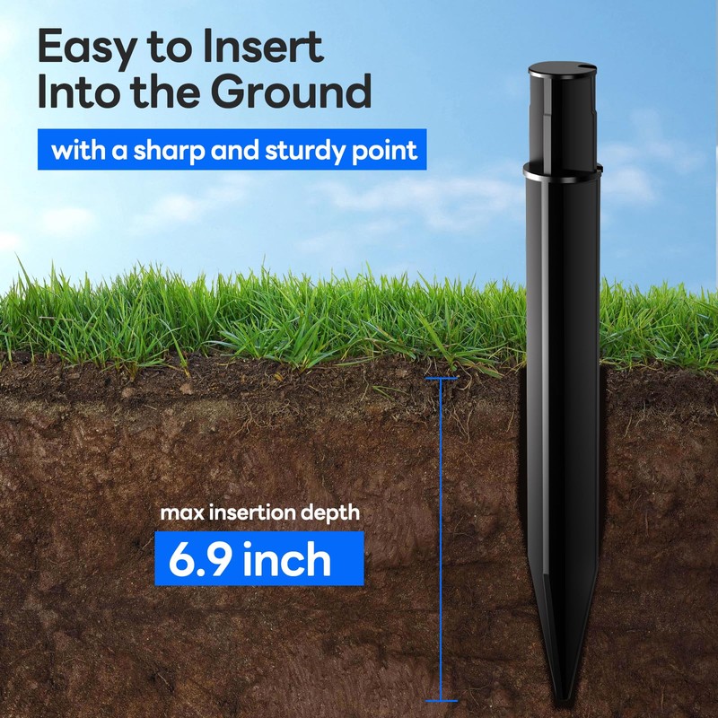 8 Pack Reinforced Ground Stakes, 0.83" x 8.27" Solar Lights
