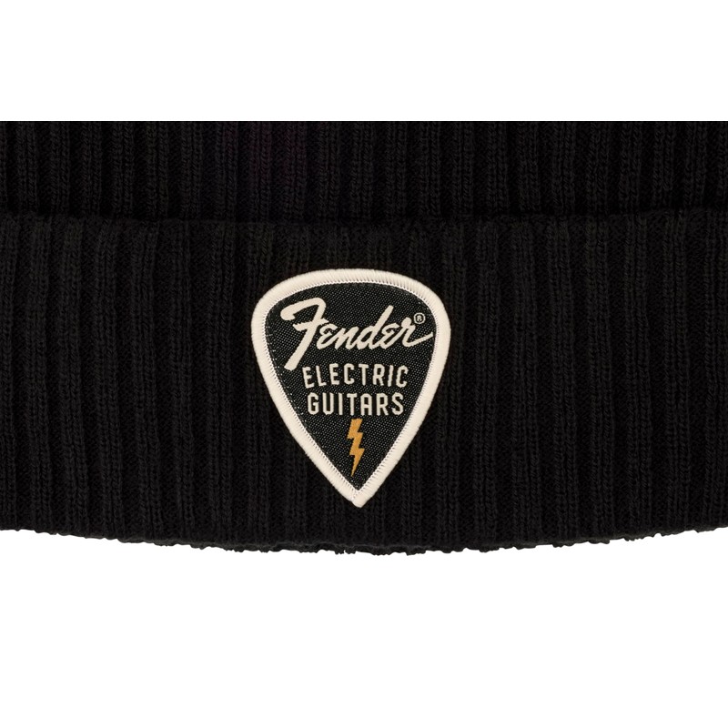 Fender Pick Patch Ribbed Beanie - Headpiece, black