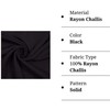 FabricLA Rayon Challis Fabric | 58" Width (5 Yard, Black)