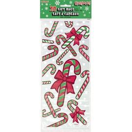 Candy Cane Holiday Cellophane Bags, 20ct