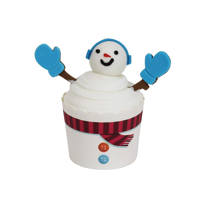 PME Cupcake Decorating Kit with Edible Toppers, Snowman