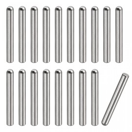 TOP-VIGOR 20Pcs 5mm x 40mm Dowel Pins, 304 Stainless Steel Round Head Flat Chamfered End Shelf Pegs Support Fasten Elements Silver Tone