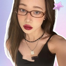 SODQW Fashion Fake Glasses Non Prescription Clear Glasses for Women Blue Light Blocking Rectangle Glasses Frame for Computer