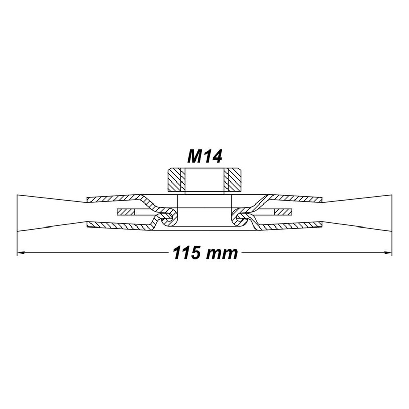 Wire Brush, Diameter 115 mm with M14 thread) Scheibenformige Metal