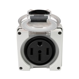HIITIO 50A RV/EV Power Outlet Box, NEMA 14-50R 125/250V, Outdoor Electrical Panel for EV Charging/Generators - ETL Listed