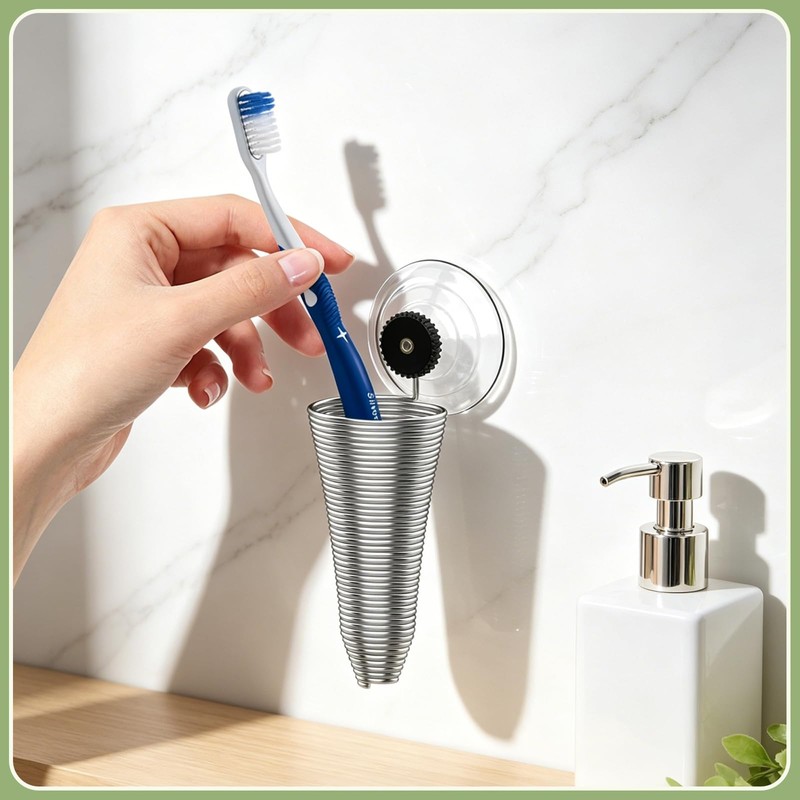 XNDGURE Traceless Suction Cup Toothbrush Holders Wall Mounted Toothbrush Holders