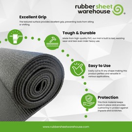Rubber Sheet Warehouse | Tool Box Mat for Protecting Your Tools, Padding Work Surfaces, Industrial Grade | 16 inch Wide x 6 ft Long (PVC)