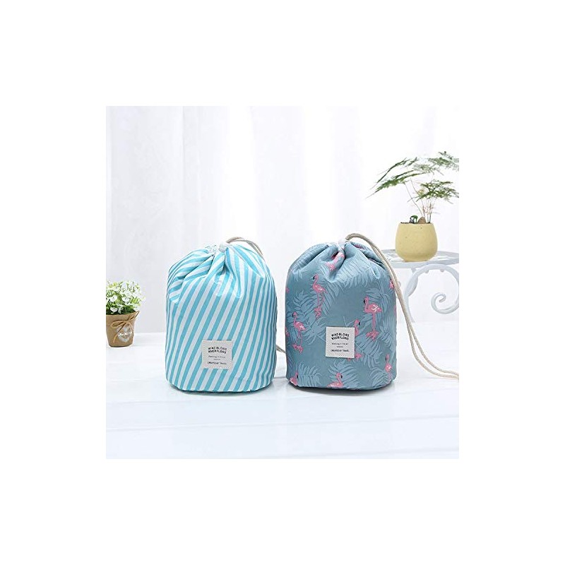 Makeup Bags for Women, Waterproof Round Travel Drawstring Make Up