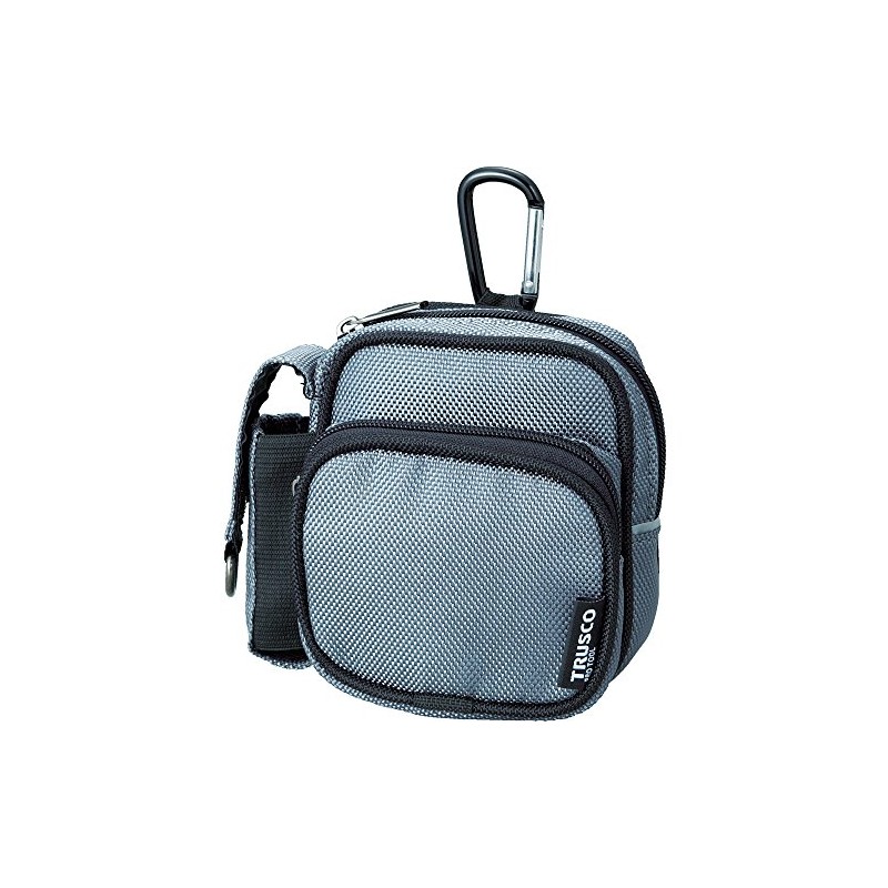 TRUSCO TCTC1802-GY Compact Tool Case, Two Wide Pockets, Gray