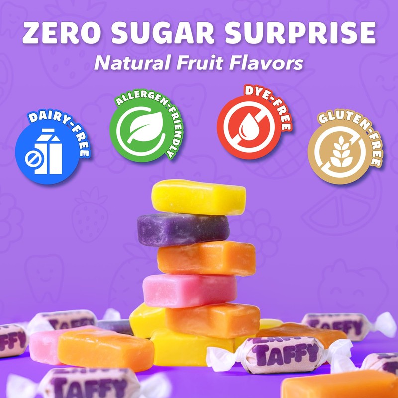 Zaffi Taffy Sugar Free Candy - Dye Free, Keto &