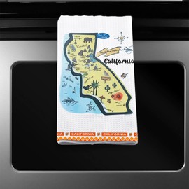 AKTAP California Map Gifts California Kitchen Towel, California State Gifts, California Tea Towel for Housewarming Gifts (KT, California Towel-HT)